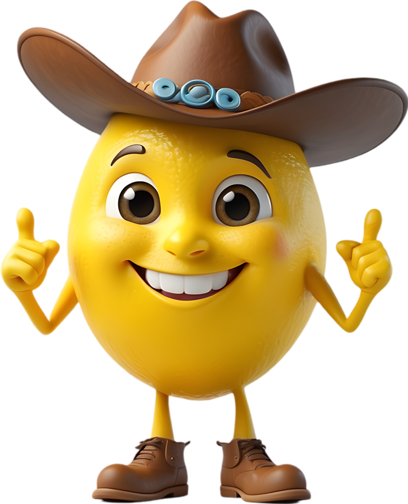 Vibrant Lemon Cartoon for Eye-Catching Art. . png