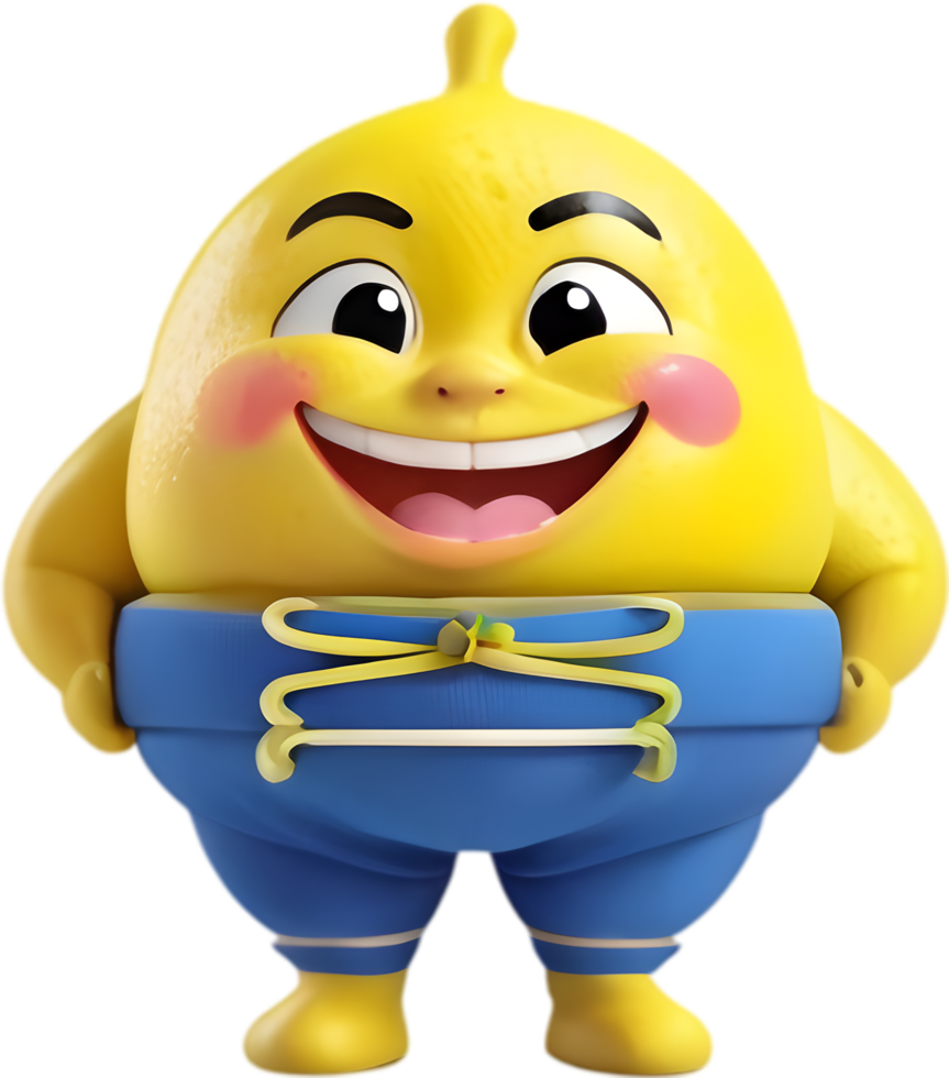 Charming Lemon Cartoon for Whimsical Illustrations. . png