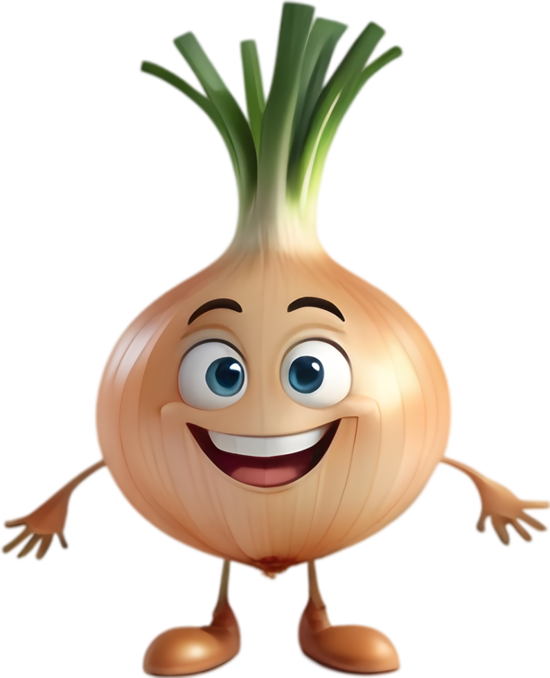 Adorable Onion Cartoon Clipart Ideal for Cooking Newsletters . . png