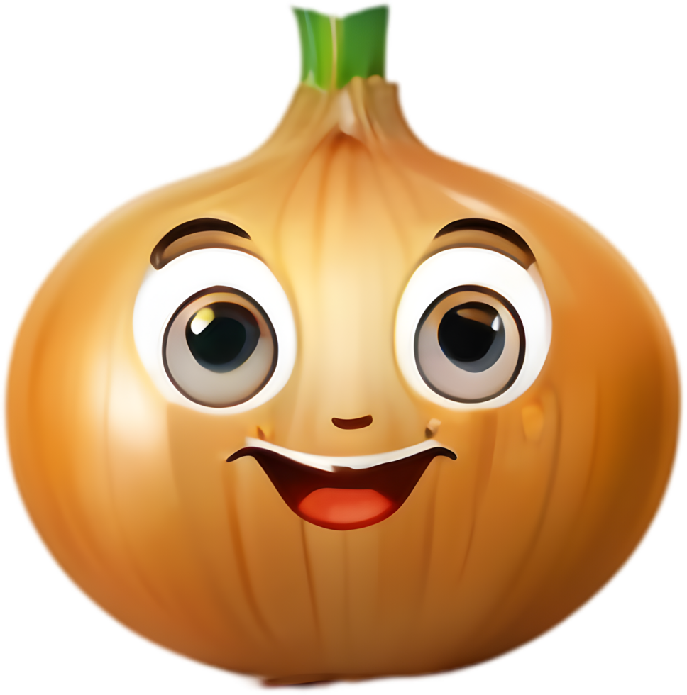 Whimsical Onion Cartoon Clipart Great for Culinary Stationery . . png