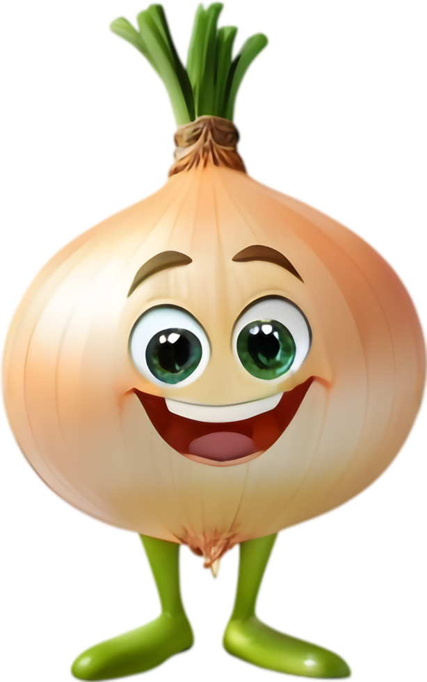 Adorable Onion Cartoon Clipart Ideal for Cooking Websites . . png