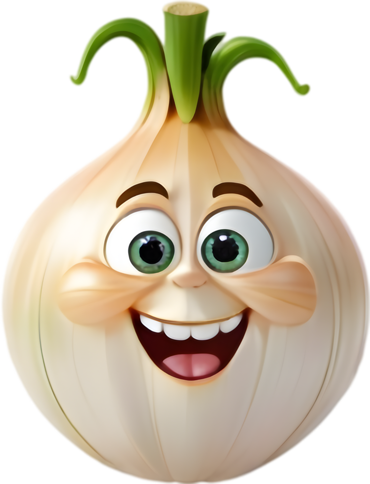 Playful Onion Cartoon Clipart Perfect for Food Blogs . . png