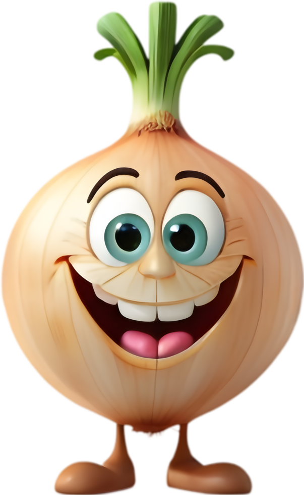 Cute Onion Cartoon Clipart Perfect for Kitchen Accessories . . png