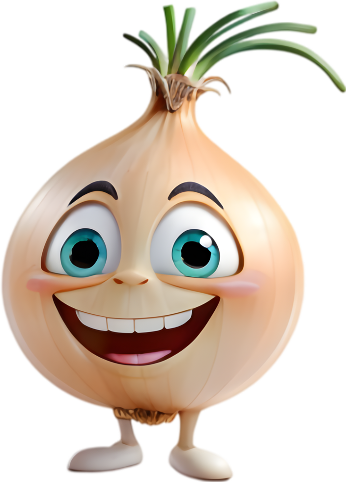 Whimsical Onion Cartoon Clipart for Kitchen Decor . . png
