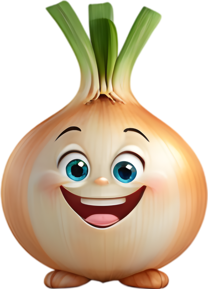 Charming Onion Cartoon Clipart Ideal for Culinary Projects . . png