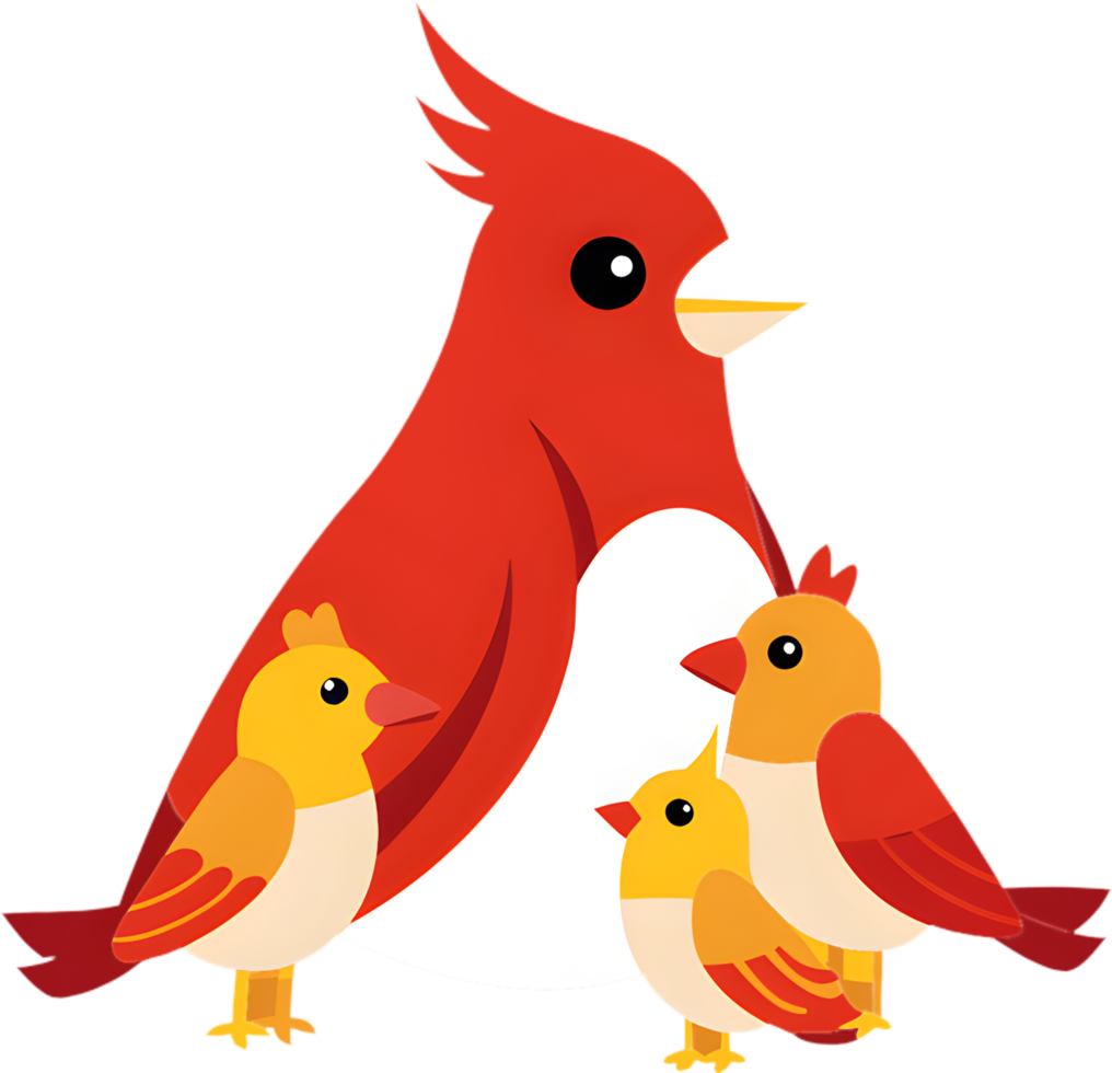 Colorful Northern Cardinal Bird Clipart. . png