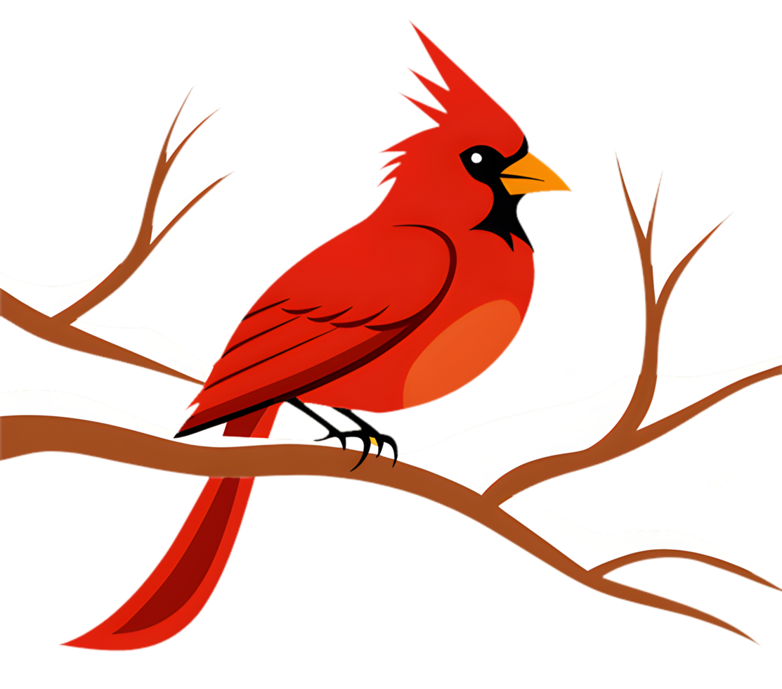 Northern Cardinal Illustration, Lively and Bright. . png