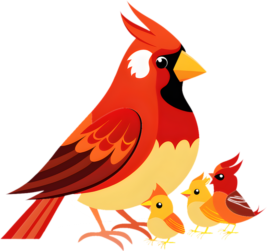 Bold and Bright Cardinal Bird Clipart. . png