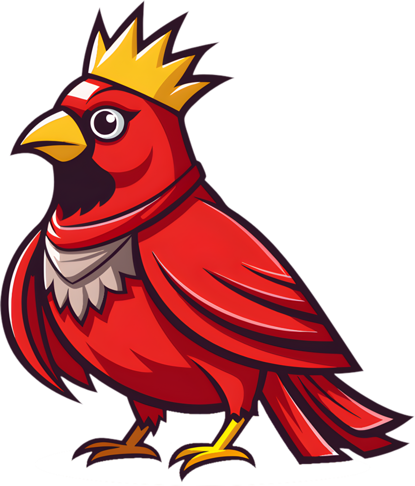 Bright and Vibrant Cardinal Bird Illustration. . png