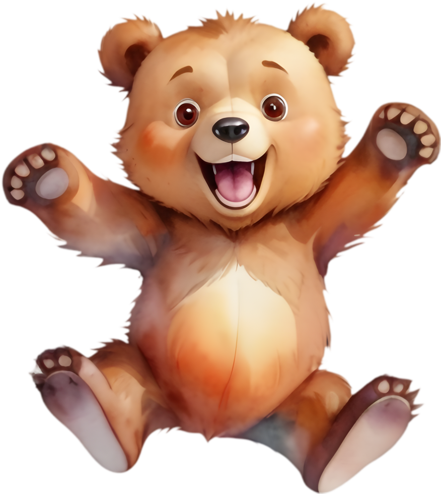Bear with Bow Tie Cartoon Illustration. . png