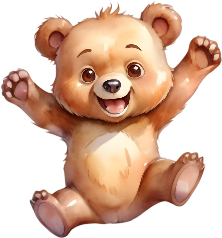 Cute Bear Hugging Pillow Cartoon Clipart. . png