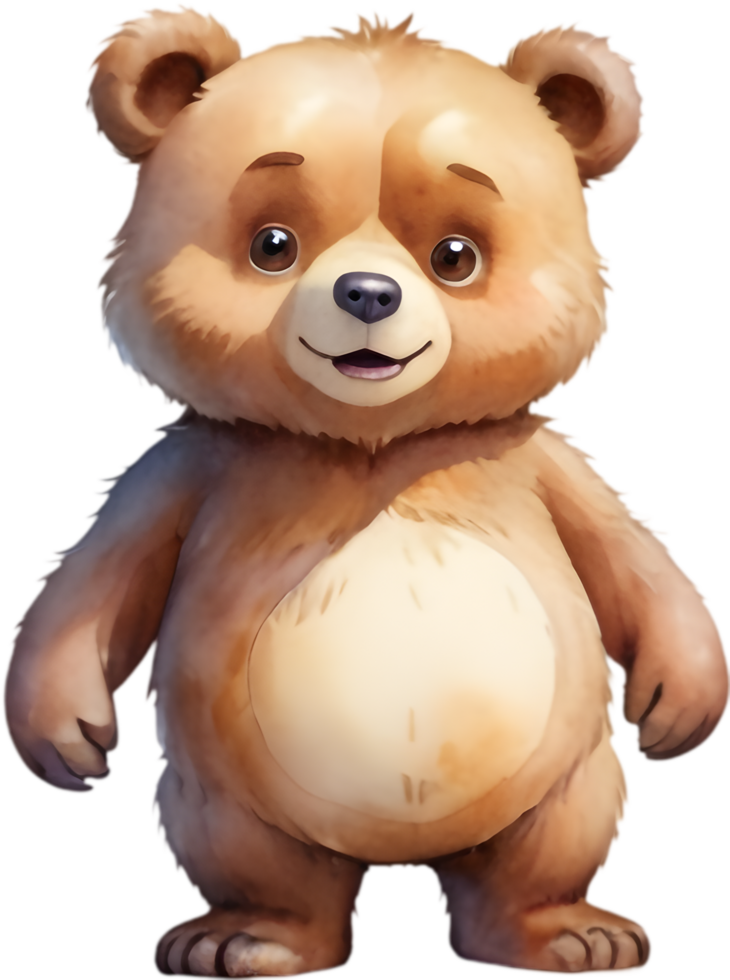 Cute Bear with Honey Cartoon Clipart. . png