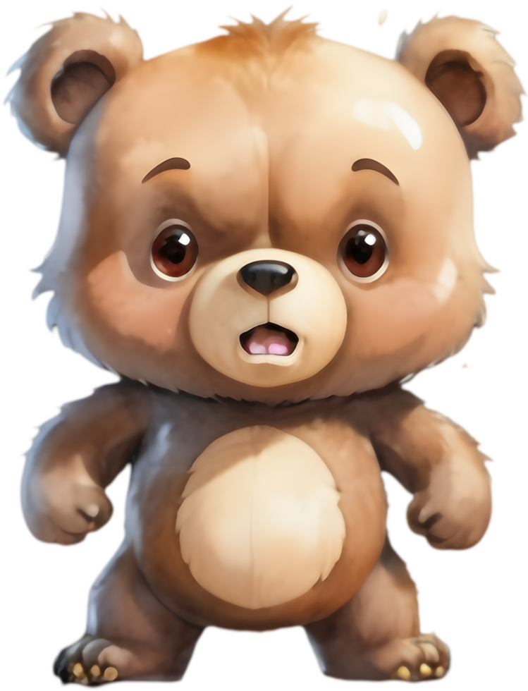 Cute Bear Cartoon Clipart for Birthday Cards. . png