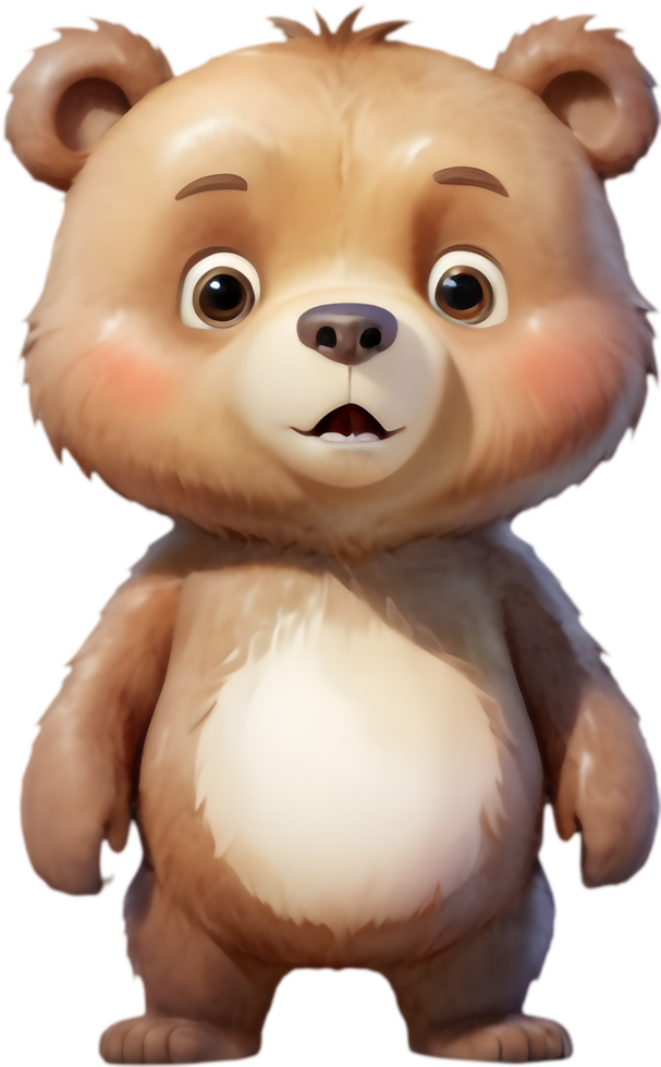 Bear with Heart Cartoon Graphic. . png