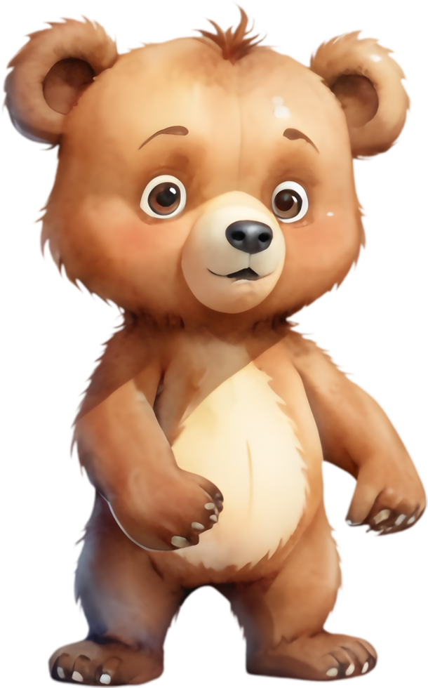 Cute Baby Bear Cartoon Art for Designers. . png