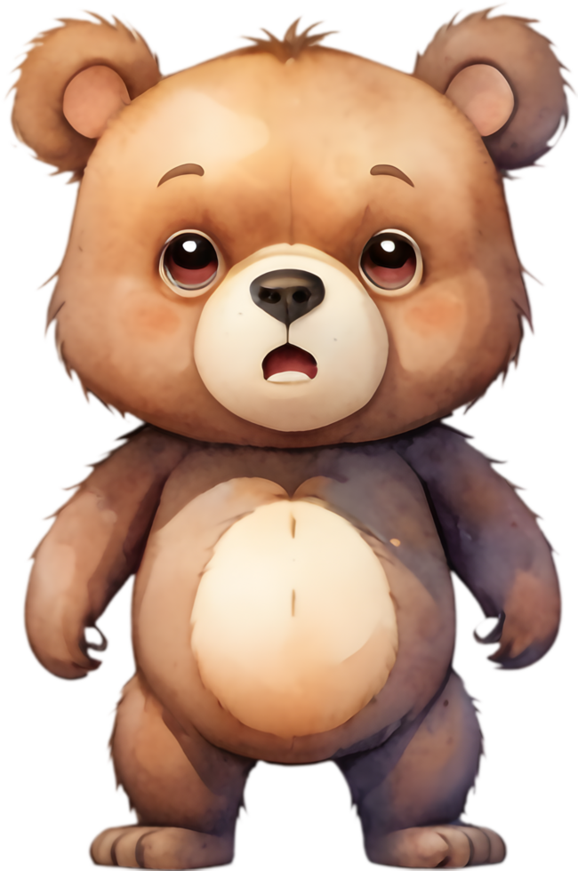 Cute Bear with Balloon Cartoon Clipart. . png