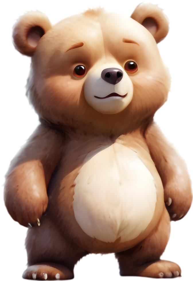Friendly Bear Cartoon for Graphic Designs. . png
