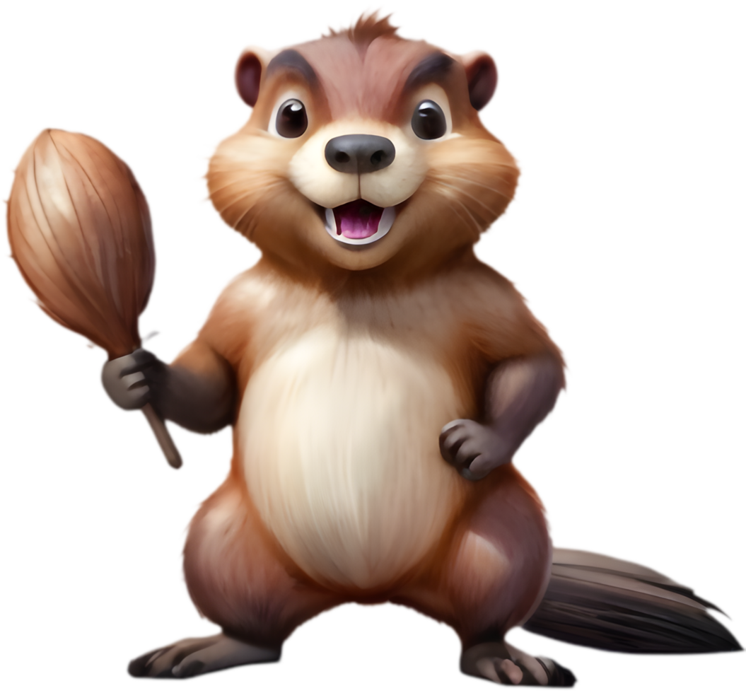Playful Beaver Character for Digital Designs. . png
