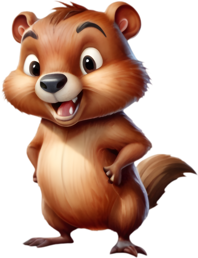 Smiling Beaver Cartoon for Classroom Materials. . png