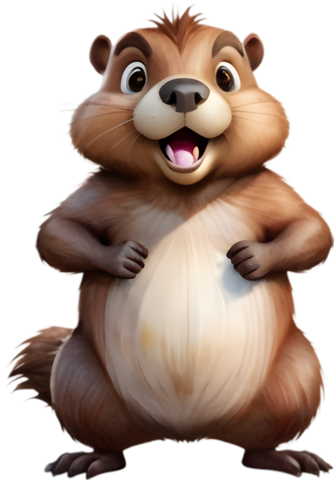Cute Beaver Character for Art Projects. . png