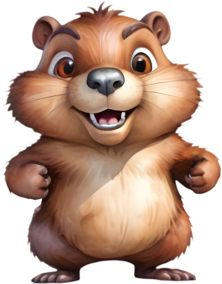 Beaver Cartoon Clipart for Educational Materials. . png