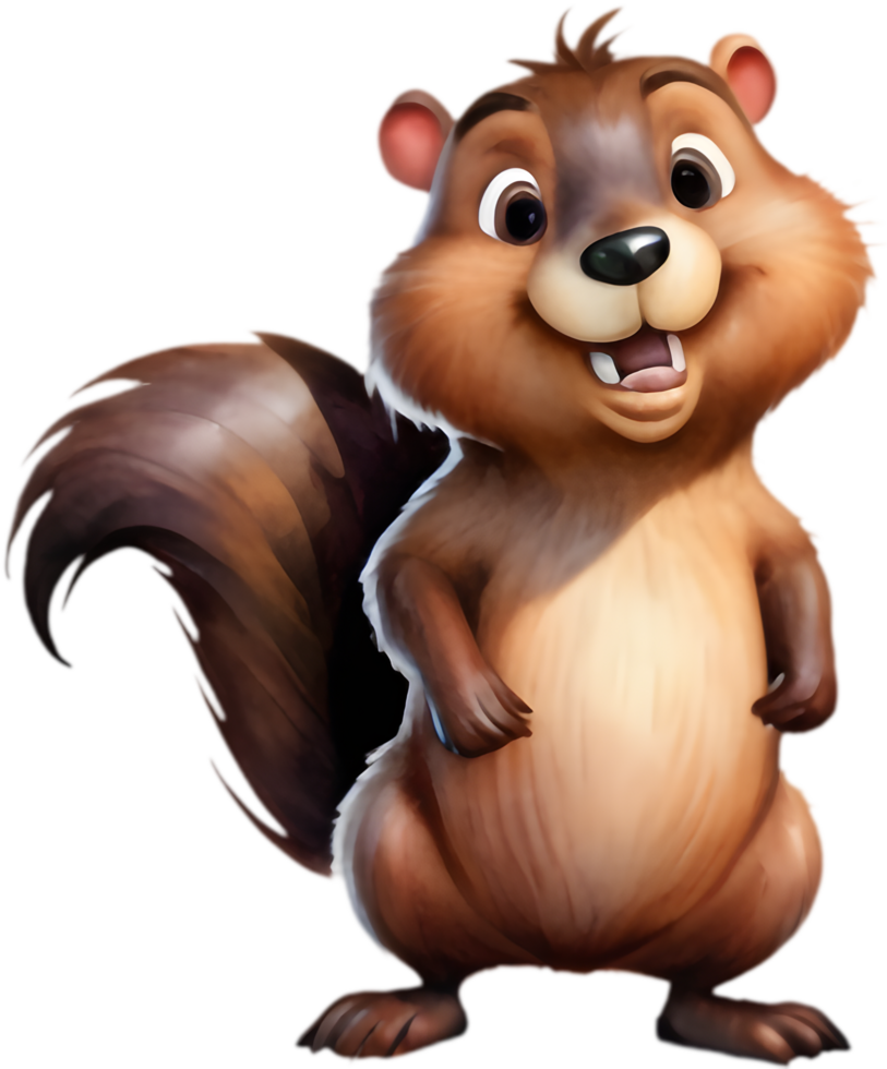 Happy Cartoon Beaver for Creative Designs. . png