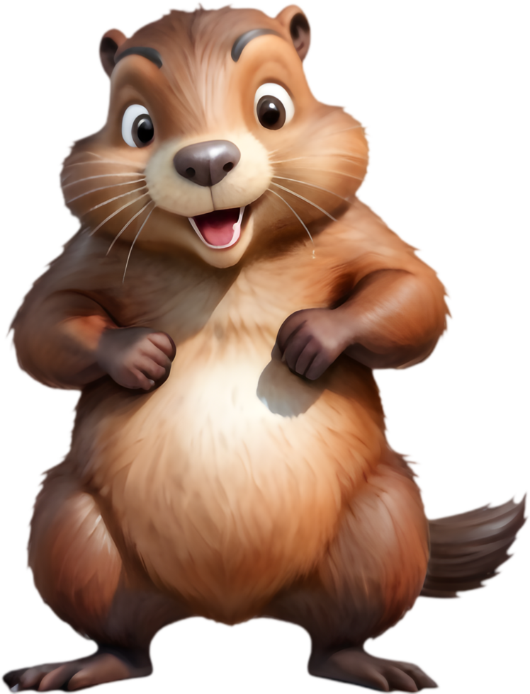 Friendly Beaver Cartoon Character Download. . png