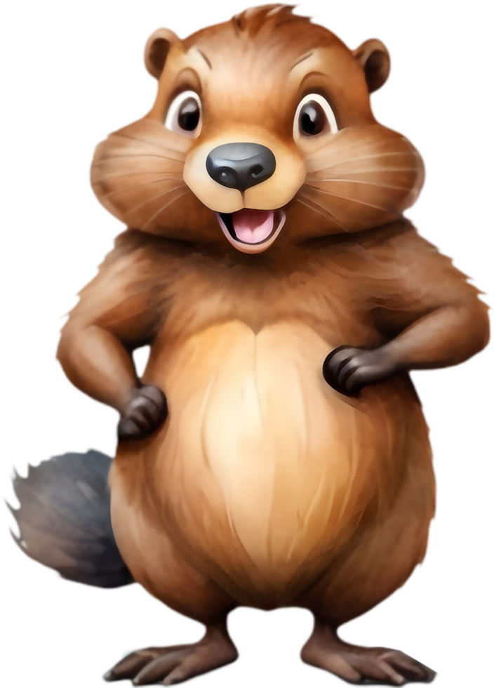 Beaver Character Drawing for Fun Designs. . png