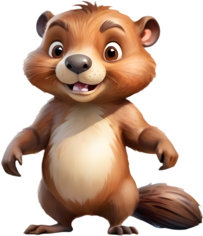 Happy Beaver Cartoon Clipart for Download. . png