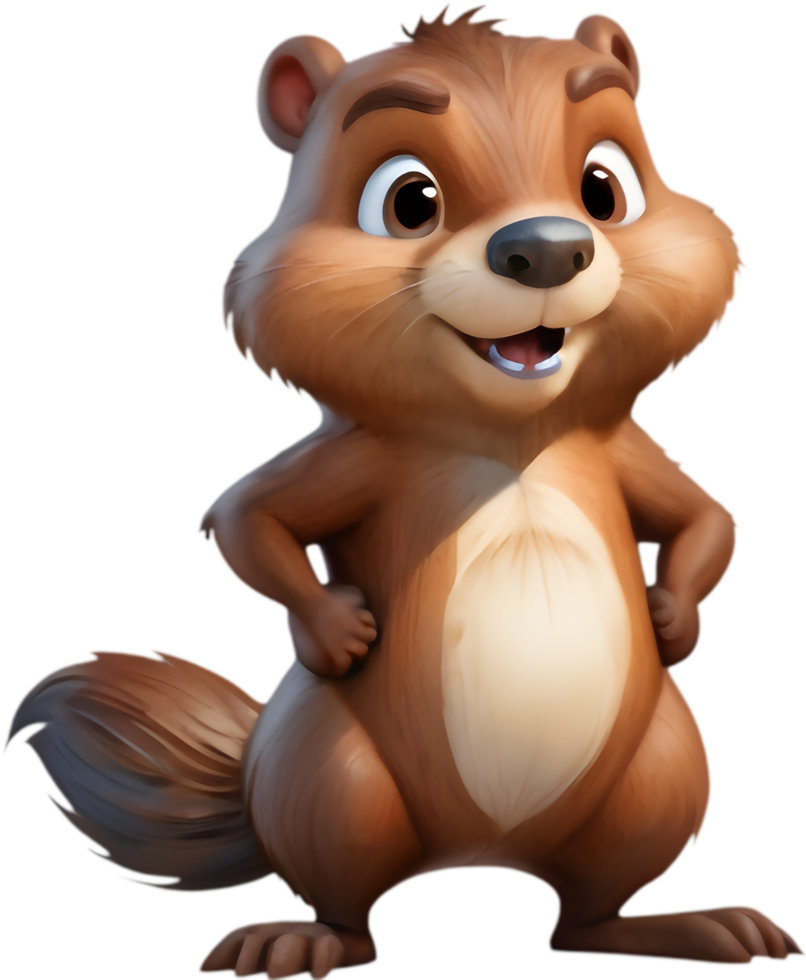 Beaver Cartoon Character Art for Printables. . png