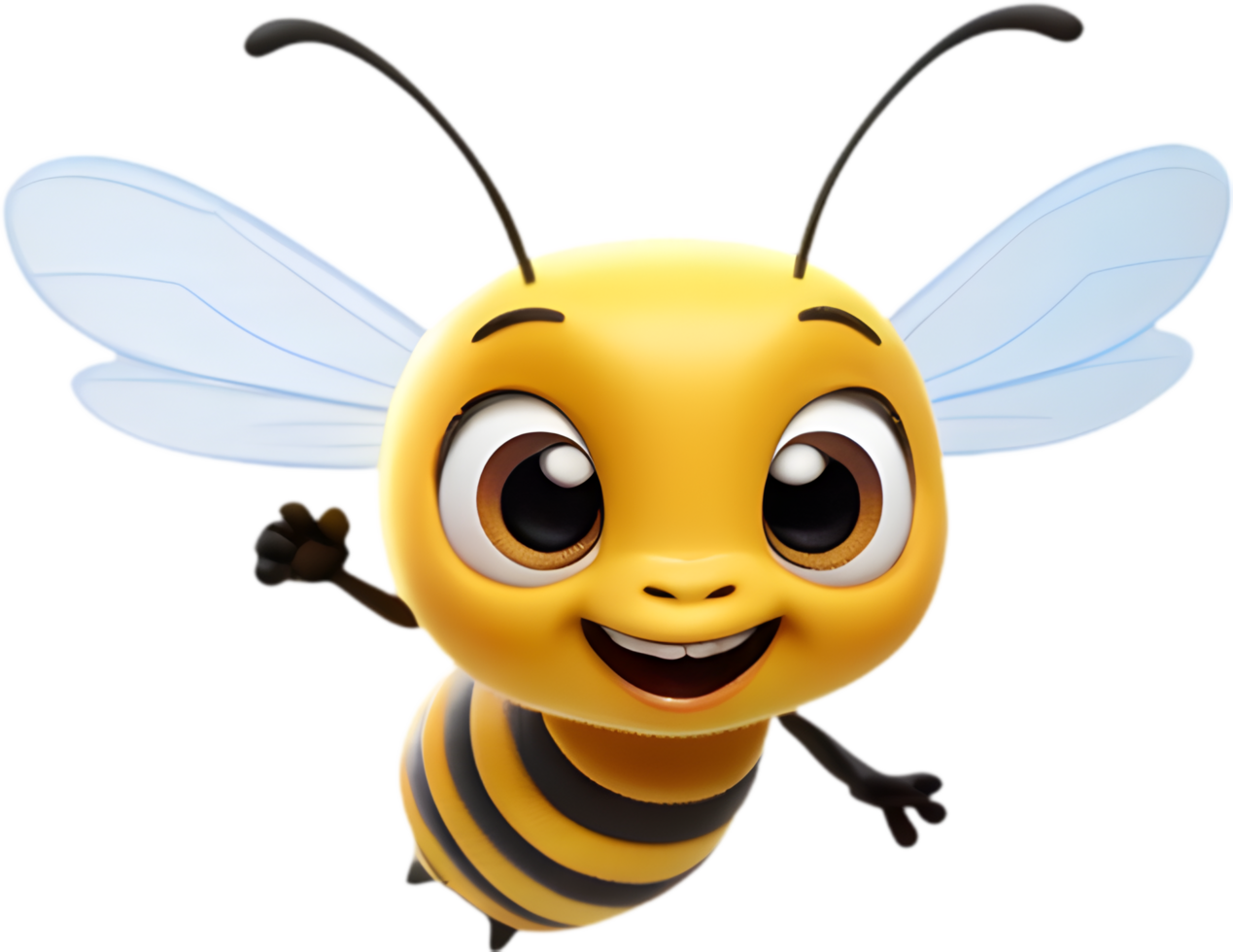 Sweet Bee Cartoon Clipart for Invitations. . png