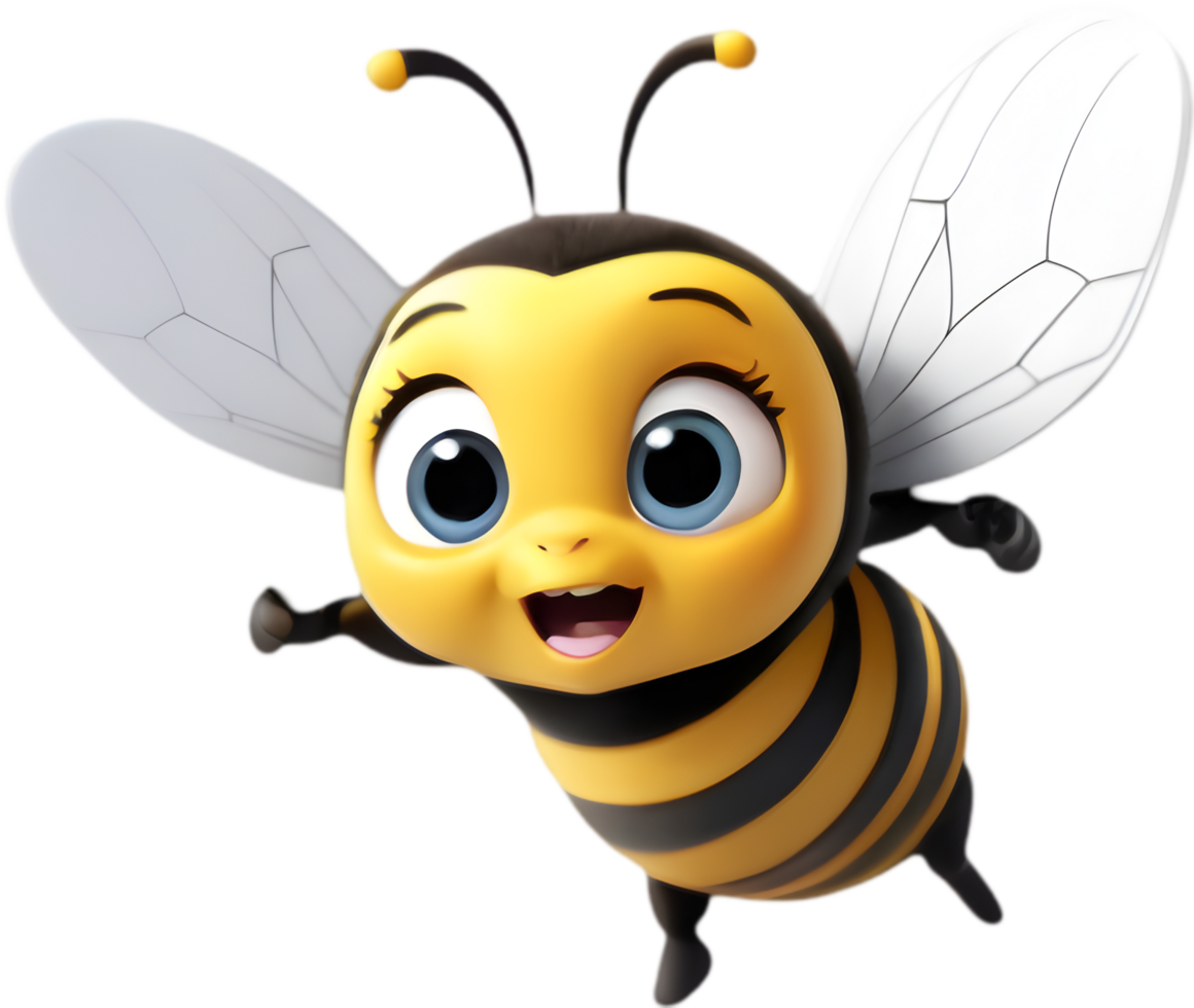 Simple Cartoon Bee Clipart for Online Use. . png
