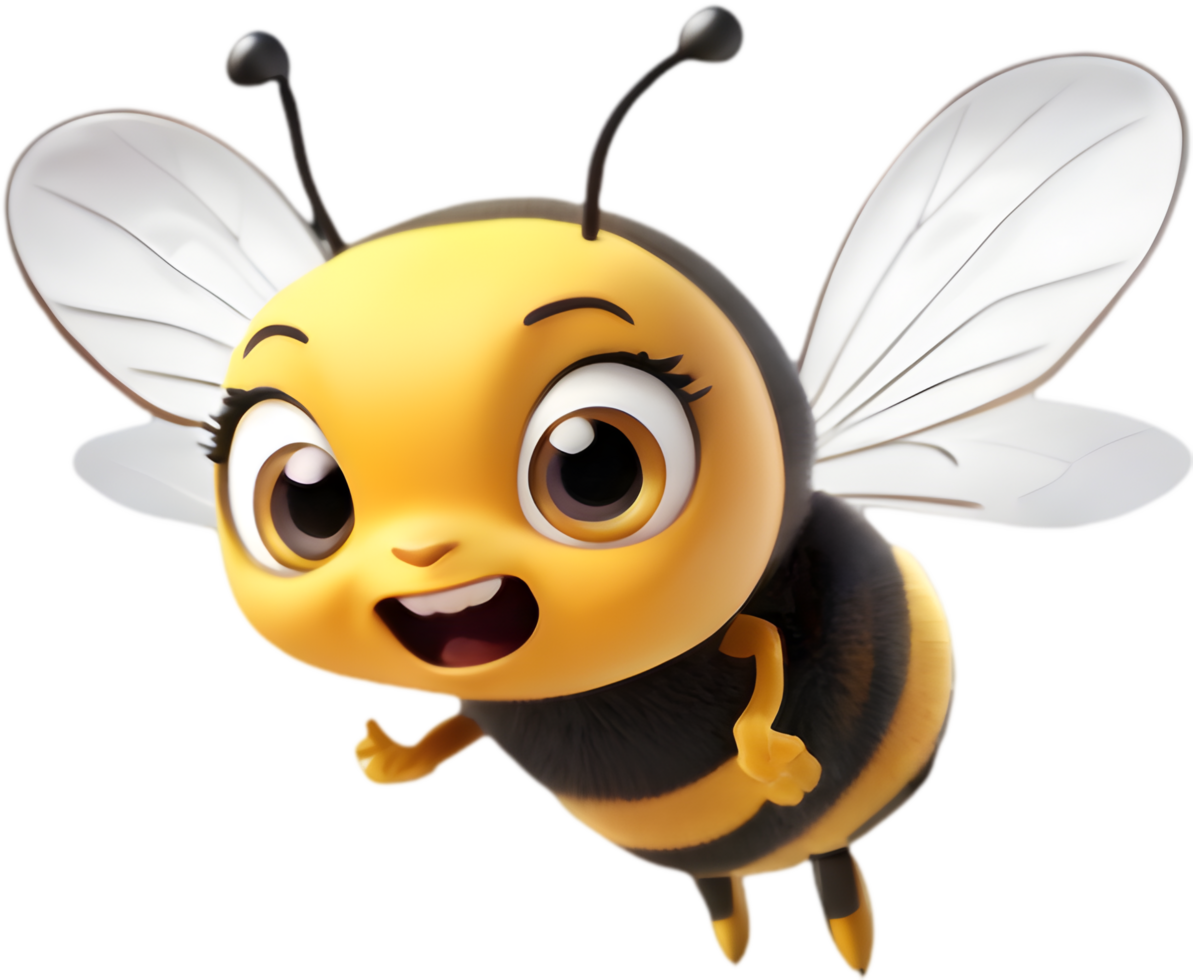 Playful Bee Cartoon Clipart for Kids Art. . png