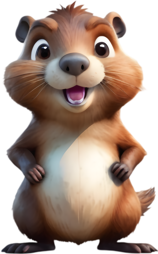 Smiling Beaver Cartoon Image Download. . png