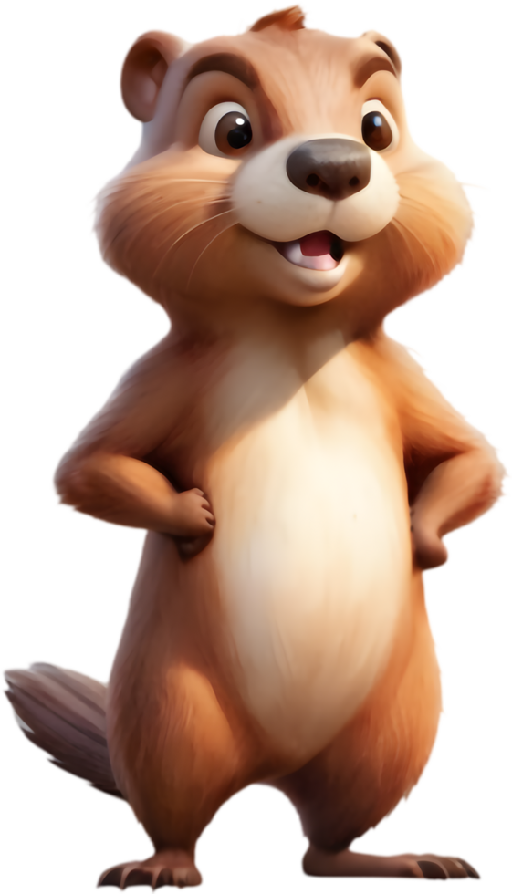 Cute Beaver Cartoon Clipart for Kids. . png