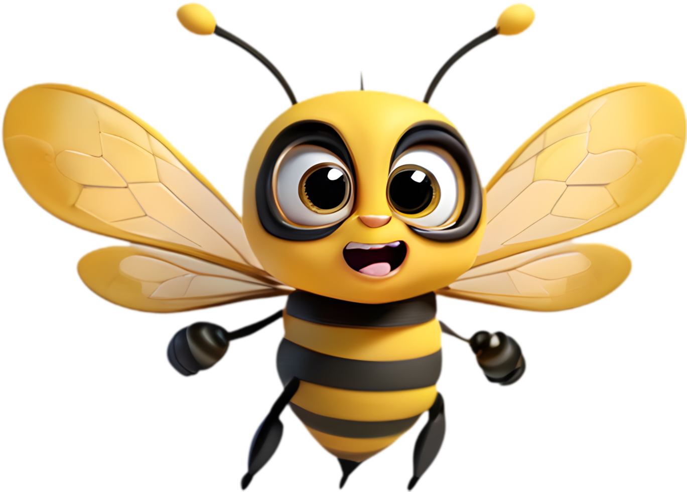 Adorable Cartoon Bee, Sweet Honey Maker Clipart. .Fun Bee Cartoon Clipart for Printables. . png