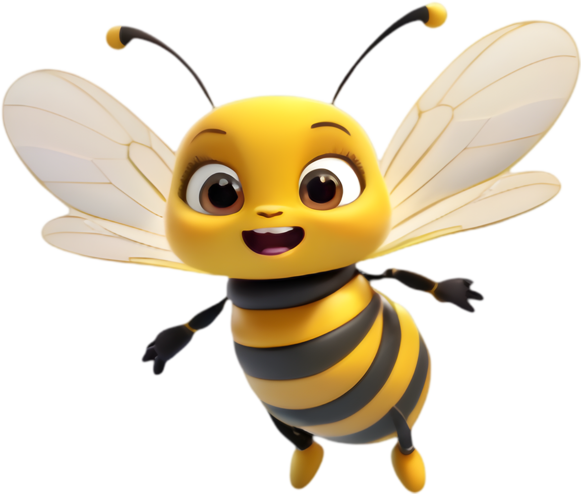 Funny Bee Cartoon Clipart for Presentations. . png
