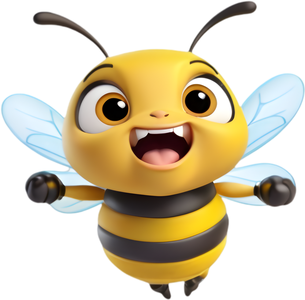 Adorable Cartoon Bee, Sweet Honey Maker Clipart. .Sweet Bee Cartoon Clipart for Invitations. . png