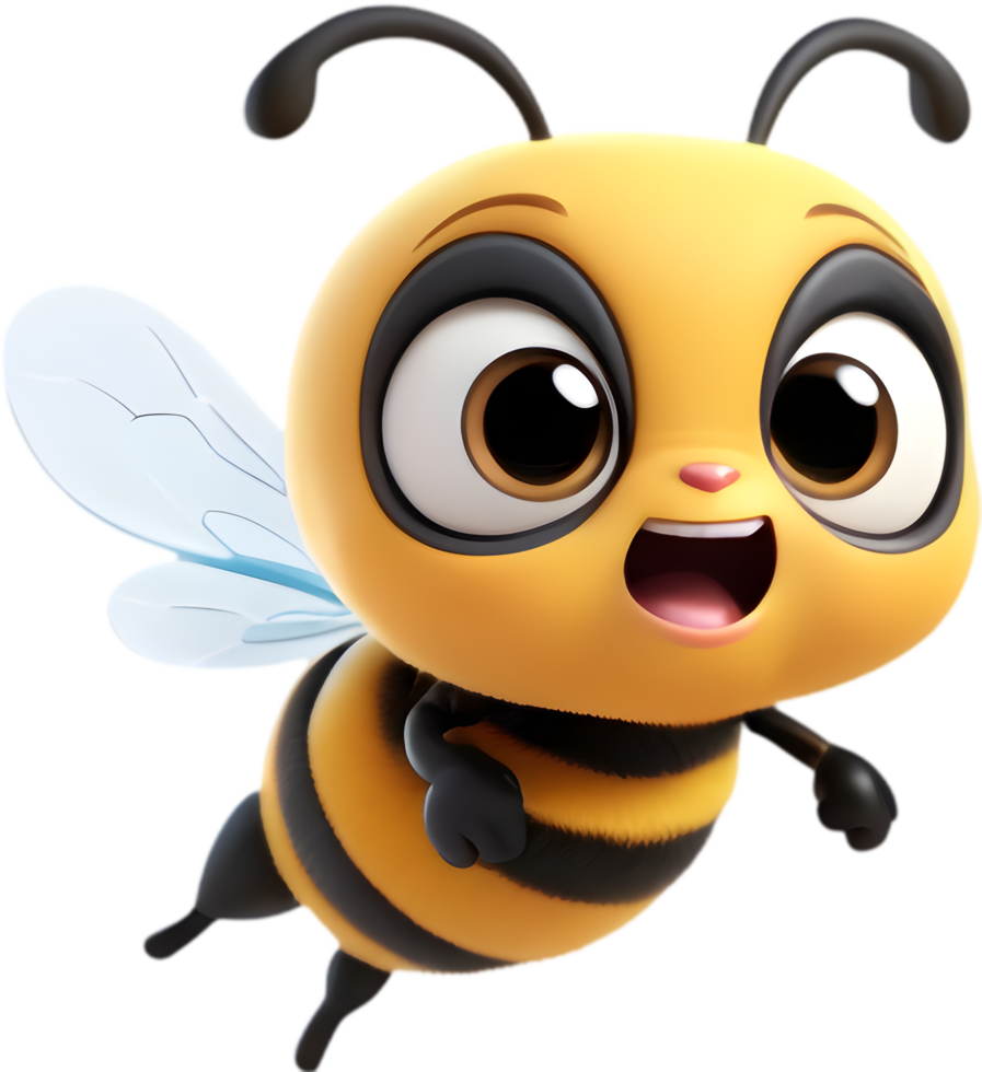 Adorable Cartoon Bee, Sweet Honey Maker Clipart. .Cute Bee Clipart for Childrens Books. . png