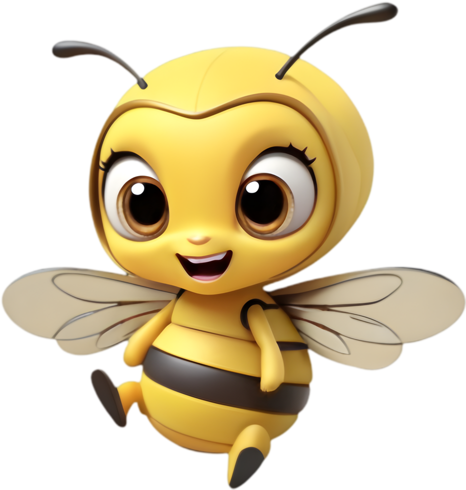 Adorable Cartoon Bee, Sweet Honey Maker Clipart. .Buzzing Bee Cartoon Clipart for Download. . png