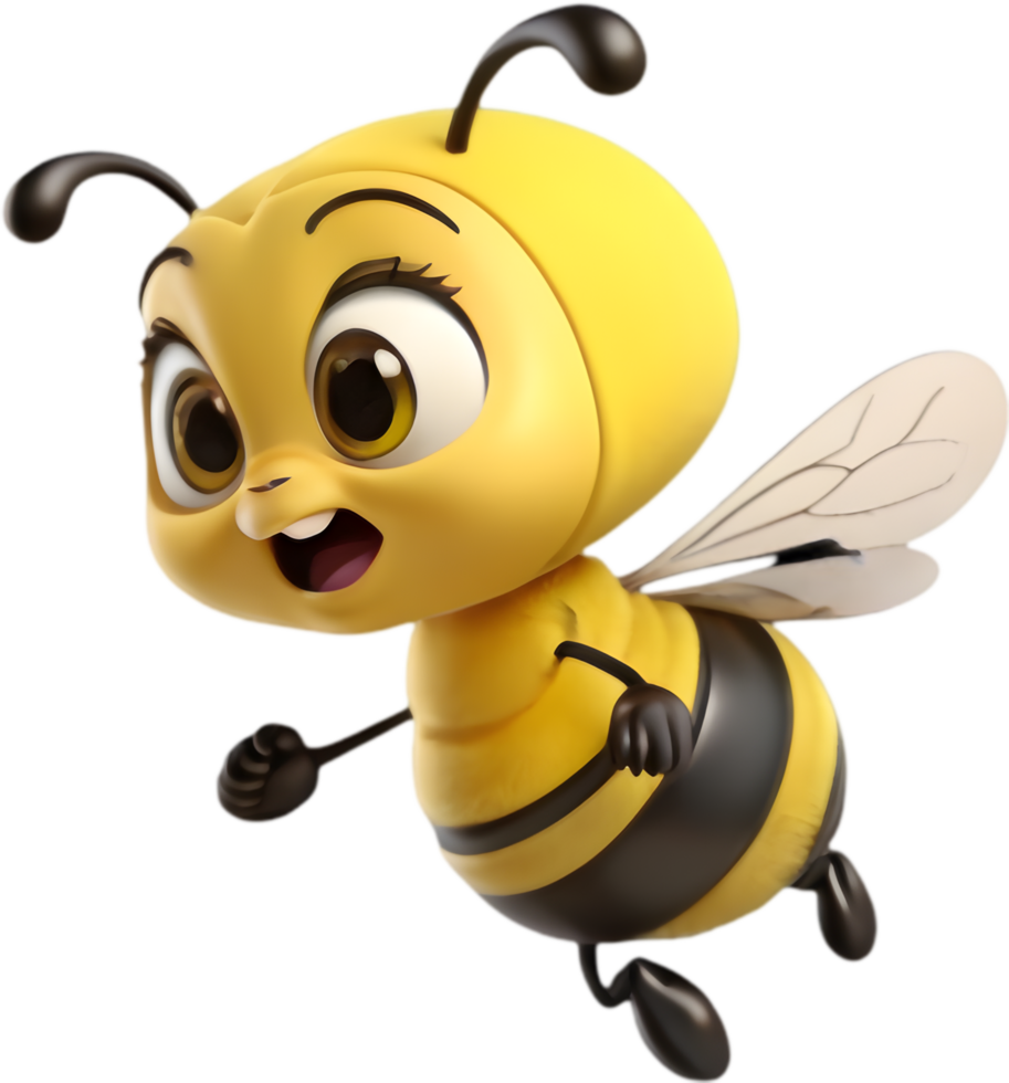 Cute Bee Cartoon Clipart for Kids. . png