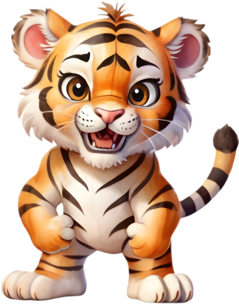 Charming Cartoon Tiger Image for Kids Art. . png