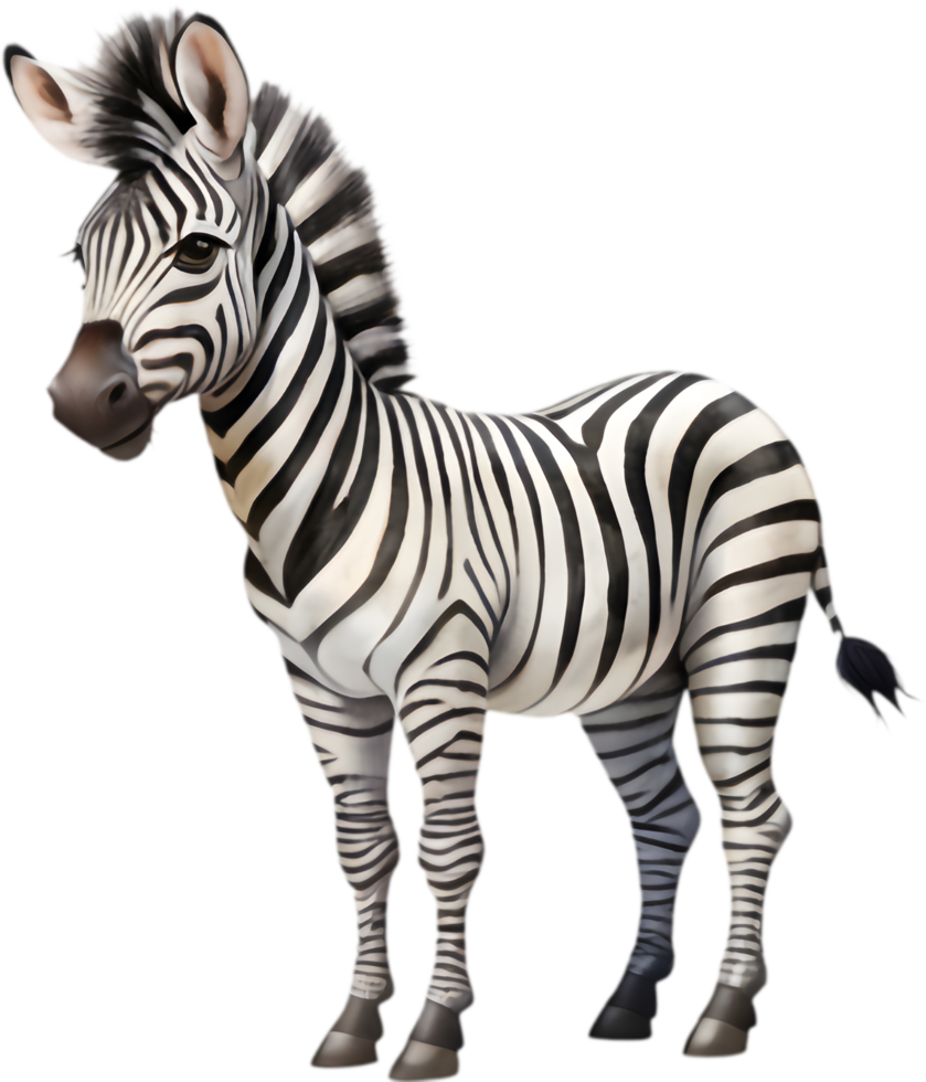 Playful Zebra Cartoon Art Clipart. . png