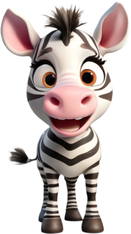 Happy Zebra Cartoon Clipart Image. . png