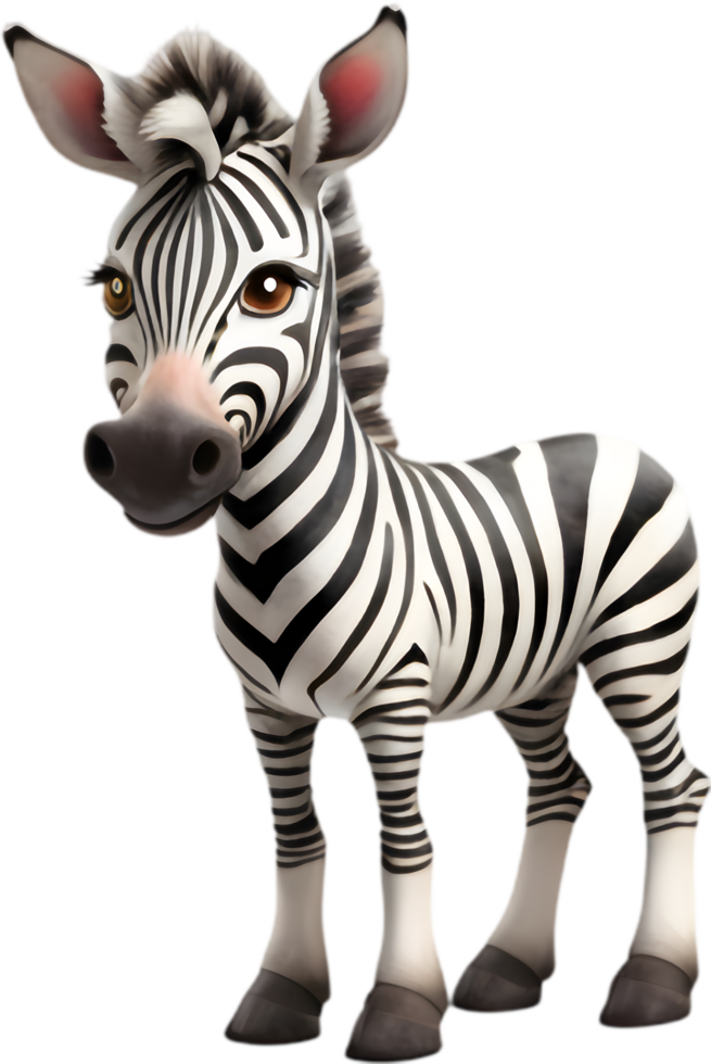 Adorable Zebra Cartoon for Animal Themed Parties. . png