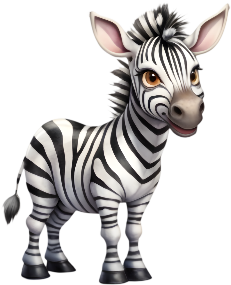 Whimsical Zebra Illustration for Fun Activities. . png