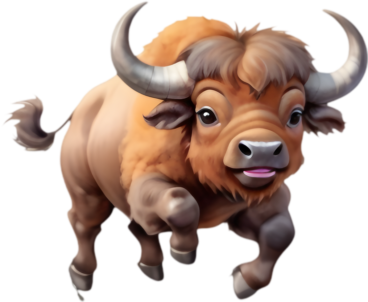 Whimsical Buffalo Clipart for Crafting Fun. . png