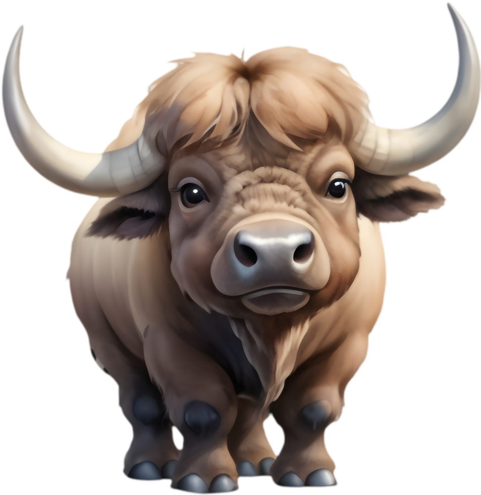 Vibrant Cartoon Buffalo for Graphic Design. . png