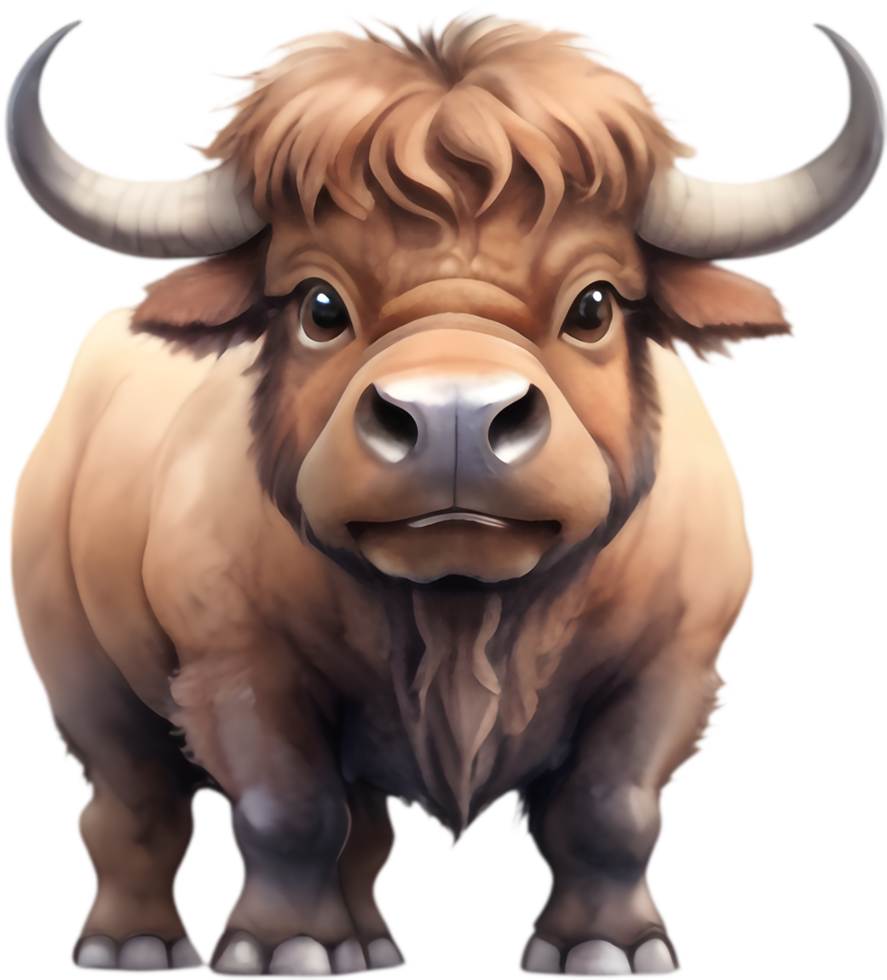 Fun Buffalo Illustrations for Educational Materials. . png