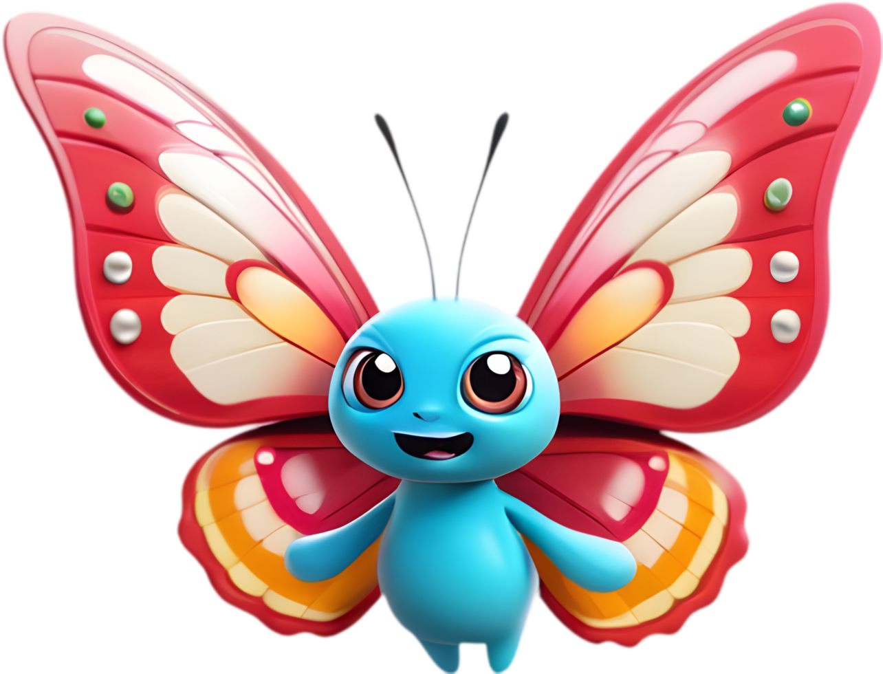 Whimsical Cartoon Butterfly Clipart for Marketing Materials. . png